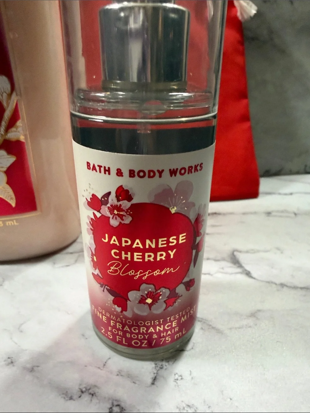 BBW Japanese Cherry Blossom Conditioner - Body Mist - Lancome Cosmetics Bag Set